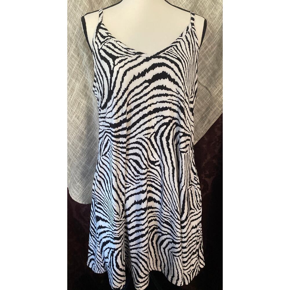 Zebra print, MISFAY dress or beach cover up, size Large